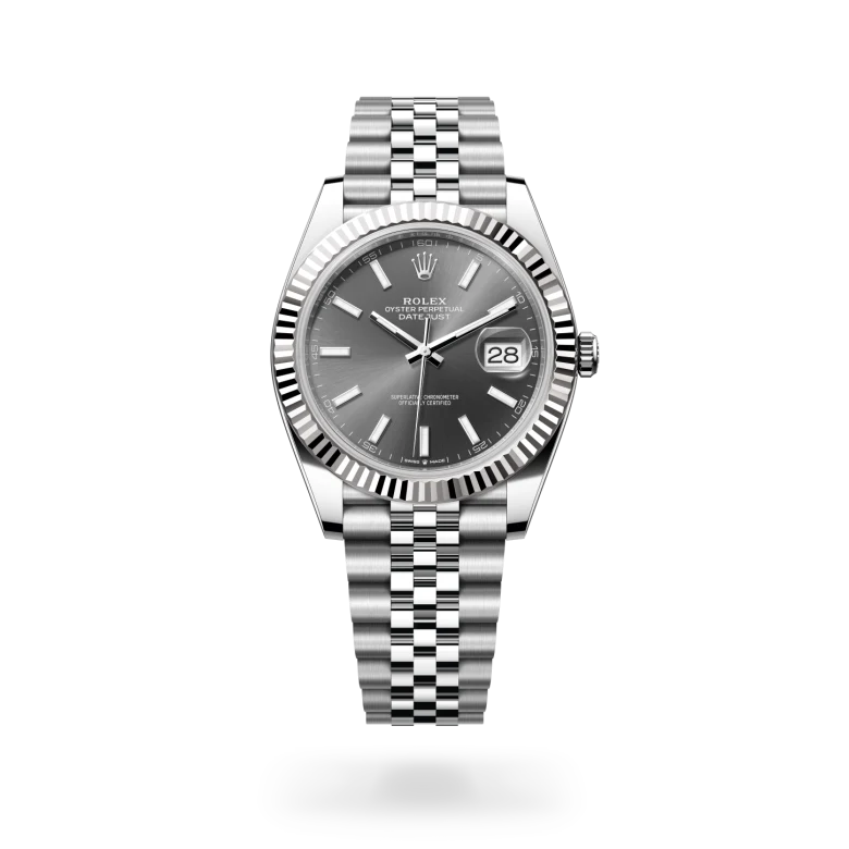 Datejust Oyster, 41 mm, acero Oystersteel y oro blanco