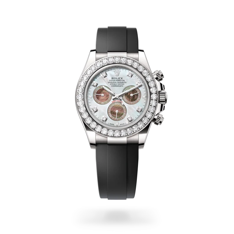Cosmograph Daytona Oyster, 40 mm, oro blanco y diamantes