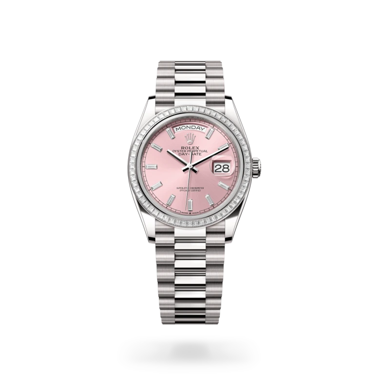 Day-Date Oyster, 36 mm, oro blanco y diamantes