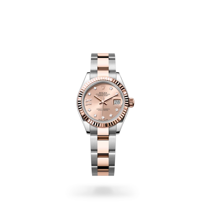 Lady-Datejust Oyster, 28 mm, acero Oystersteel y oro Everose