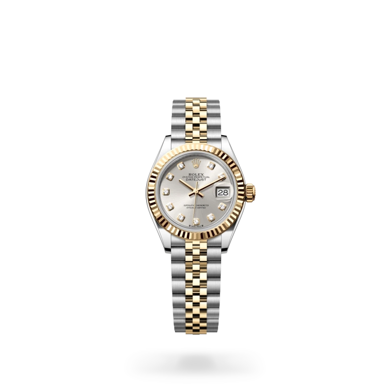 Lady-Datejust Oyster, 28 mm, acero Oystersteel y oro amarillo