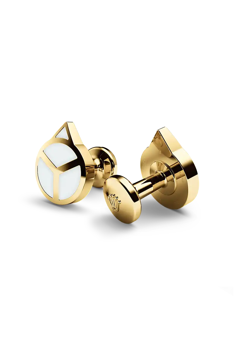 Gemelos «Aguja» Oro amarillo y material luminiscente oro amarillo de 18 quilates
